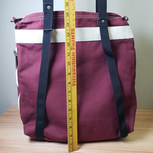 Kavu Canvas Tote Backpack Shoulder Bag Burgundy Gorpcore Beach Travel Outdoors - Picture 6 of 9